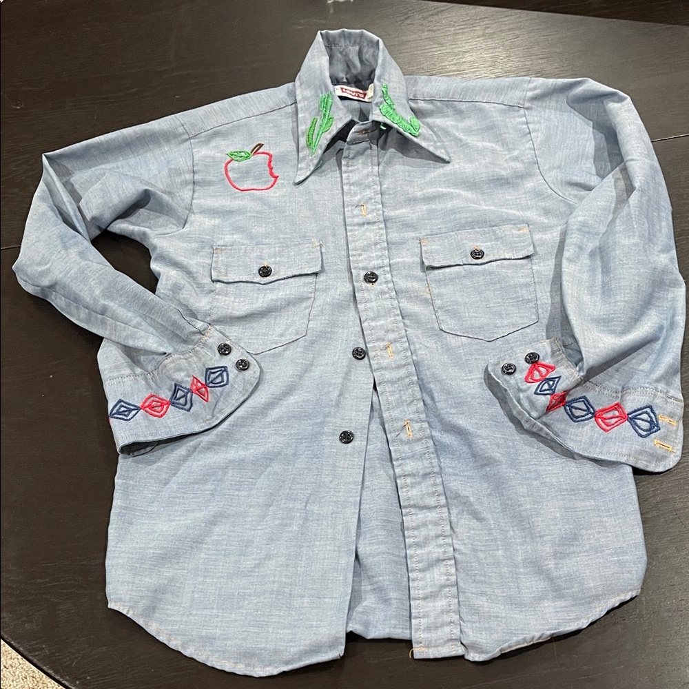 Levi's Vintage 1970s embroidered chambray shirt